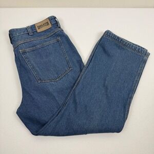 Duluth Trading Co Mens 38x28 Straight Leg Blue Denim Workwear Jeans Medium Wash